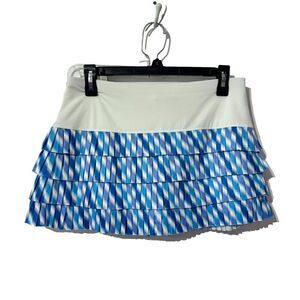 Lucky in Love Women Arctic Blitz Pleated Tennis Skirt Blue White M Pull On Lined